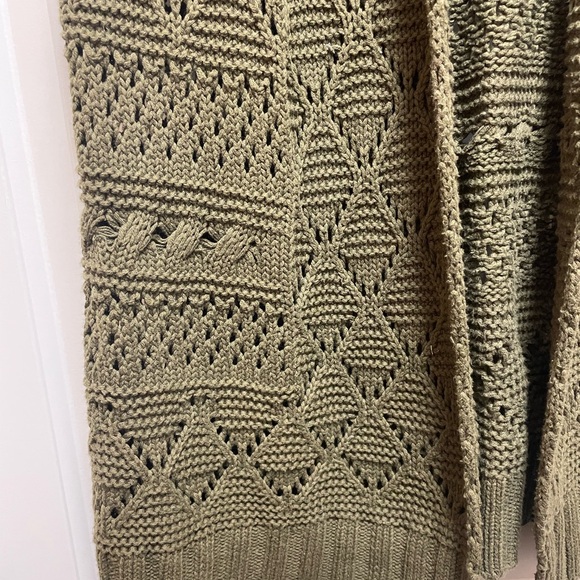 Allie & Rob Sz Small Olive Army Green Open Front Sleeveless Cardigan Vest Y2K - Picture 4 of 7